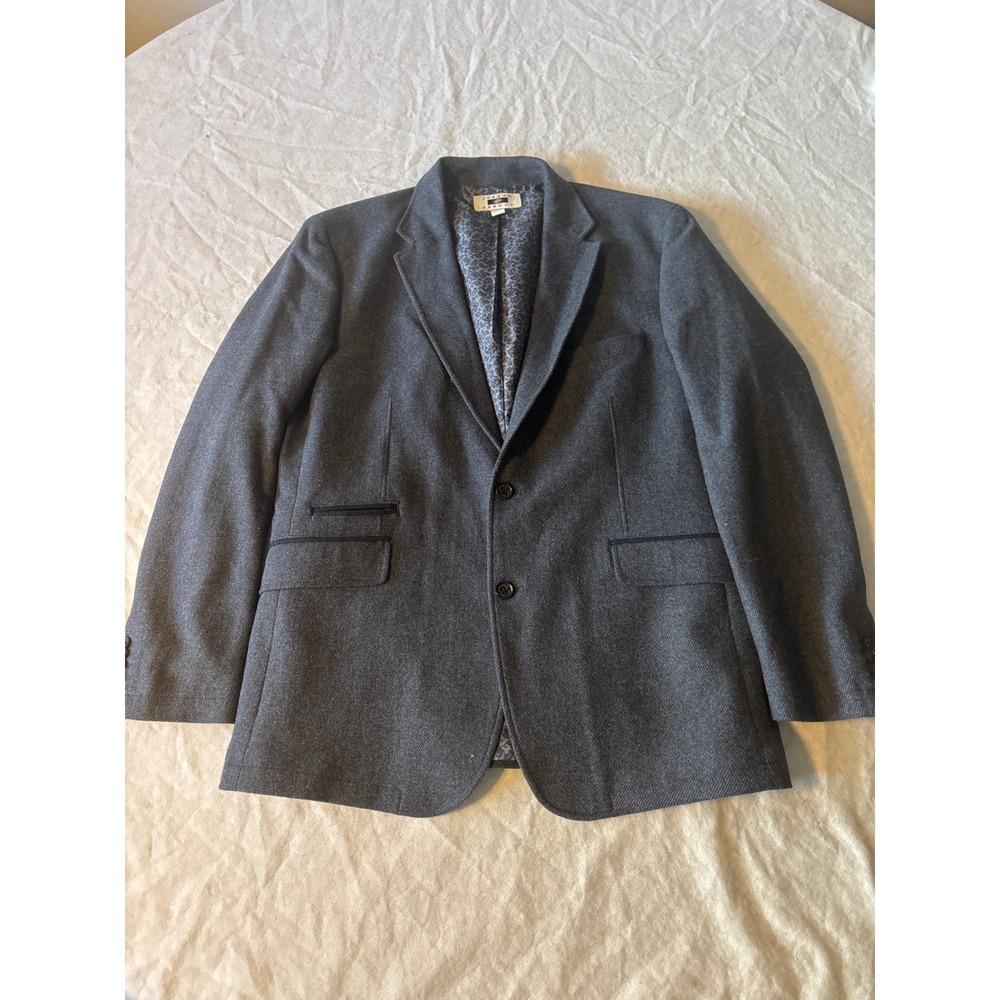 Joseph Abboud Blazer Mens L Gray. Herringbone Paisley Lining Sport Coat